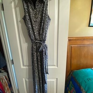 Roz & Ali Black and White Patterned Jumpsuit